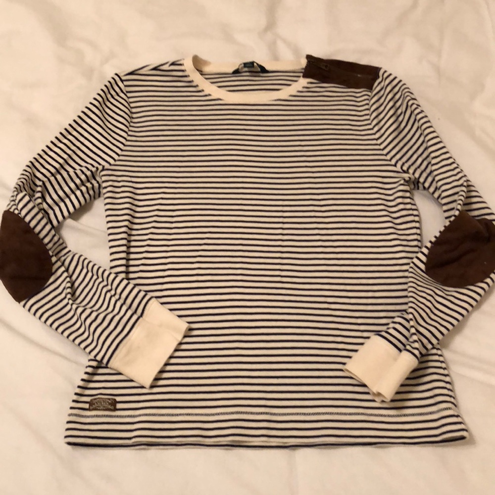 Ralph Lauren Striped Elbow Patch Tee